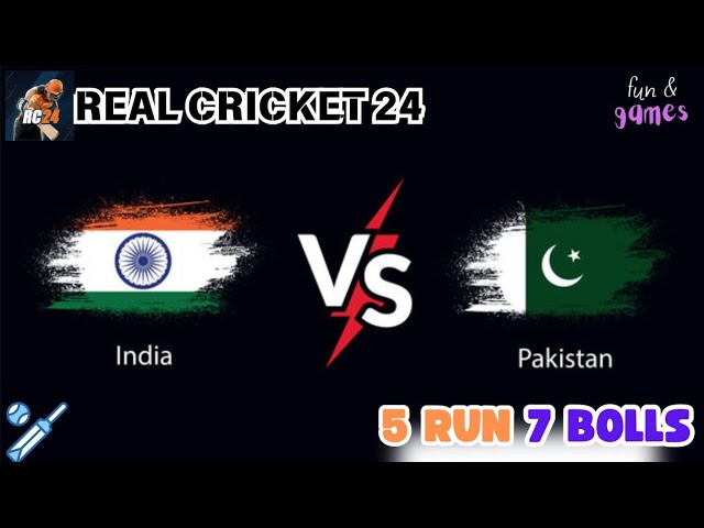 7 BOLLS and 5 RUNS in REAL CRICKET 24 // INDIA vs PAKISTAN CRICKET MATCH......