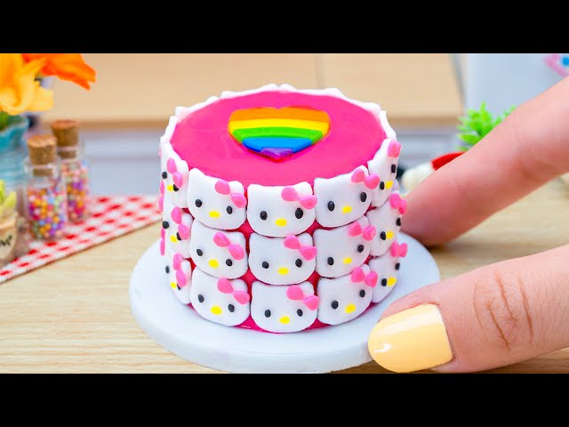 Yummy Miniature Hello Kitty Cake - Best Tiny Chocolate and Fondant Recipe By Mini Tasty