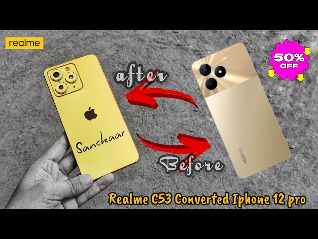 Realme C53 Ko Bnaya Iphone 12 Pro (Most Expensive Gold Mobile Phone) Fake Iphone Convent Iphone