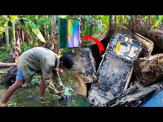 Homeland boy found abandoned destroyed phones Huawei Y6P in trash pile/ Restore destroyed phone
