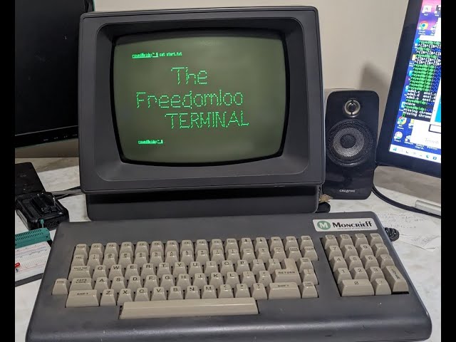 CRT Freedom 100 Video Serial Terminal playing termtris (Terminal Tetris)