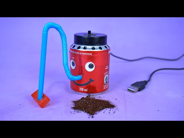 Amazing Mini Vacuum Cleaner made with Soda Cans and Recyclable Materials