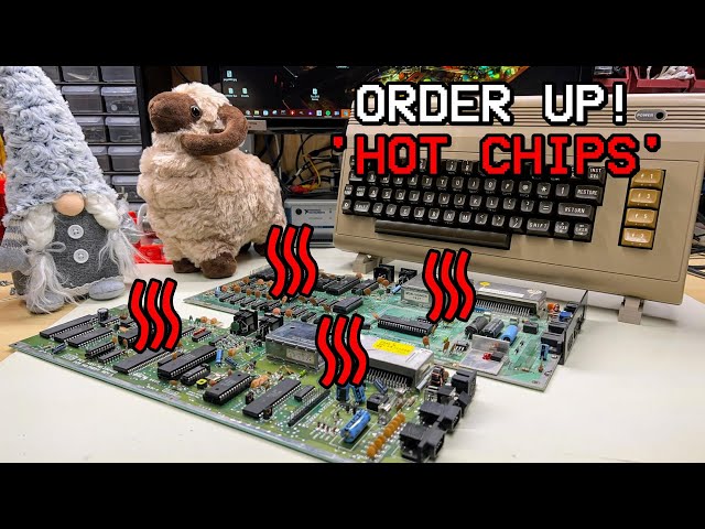 Fixing two C64 motherboards with hot chips