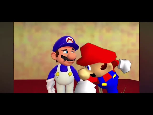 Mario stands up himself