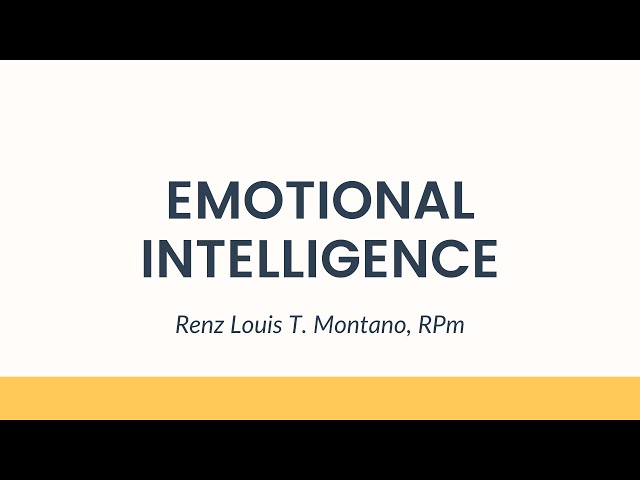 Emotional Intelligence - Personal Development for Senior High School Students