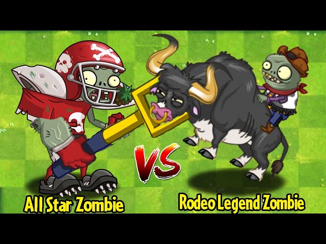 Football All-star Zombie Vs Rodeo Legend Zombie - Who Will Win? - PvZ 2 Zombie Vs Zombie