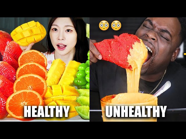 HEALTHY FOOD vs JUNK FOOD mukbang