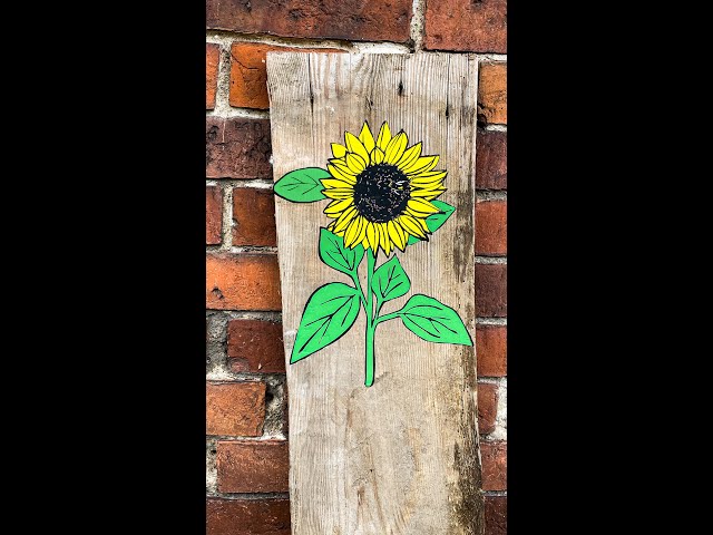 Plotter Freebie Sonnenblume - Gratis Plotterdatei Sonnenblume auf Holz plotten