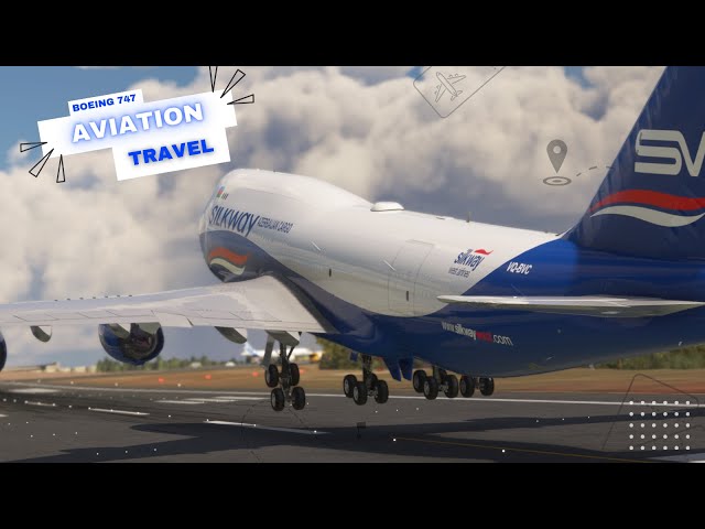 CROSSWIND GIANT Airplane Flight Landing! Silkway West Airlines Boeing 747 Landing at Madeira Airport