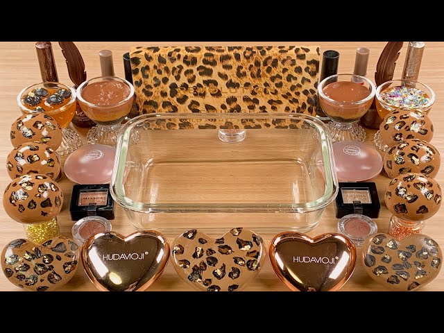 Leopard w CLAY★Mixing Makeup Eyeshadow Glitter into SLIME★ASMR★Satisfying Slime Video#082