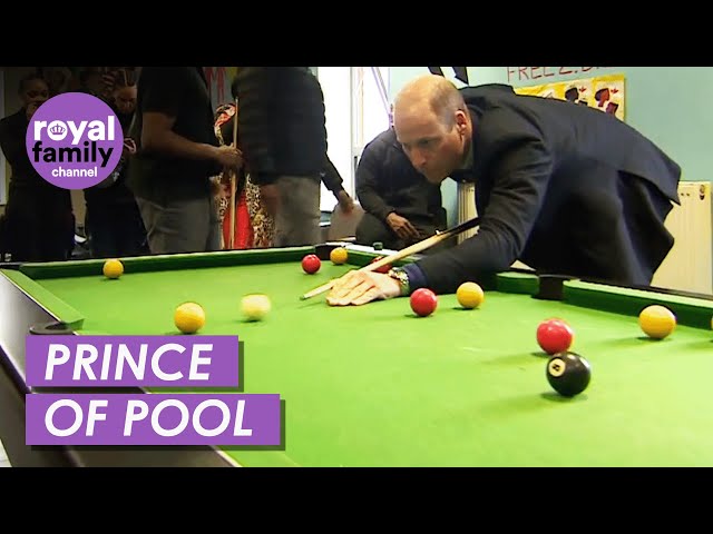 Prince William Plays Pool with Manchester Mayor Andy Burnham at Youth Club