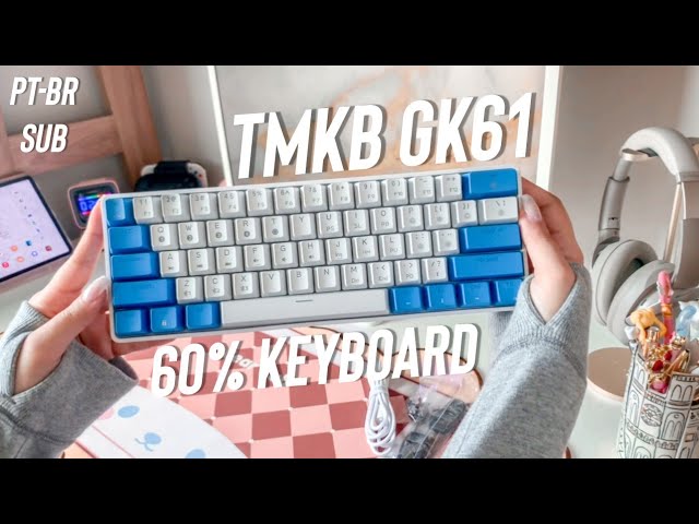 Unboxing TMKB GK61 60% Keyboard | Gateron Blue Switches | Review & Typing ASMR