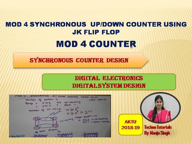 Mod 4 UP/DOWN COUNTER | MOD 4 COUNTER USING JK FLIP FLOP | MOD 4 UP/DOWN SYNCHRONOUS COUNTER