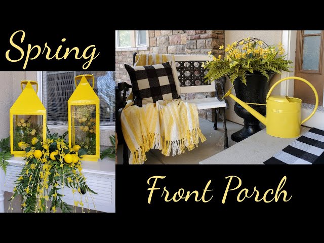 SMALL FRONT PORCH DECORATING IDEAS - SPRING FRENCH COUNTRY/ FARMHOUSE PORCH MAKEOVER