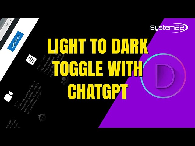 Divi Theme Create A Light To Dark TOGGLE With ChatGPT