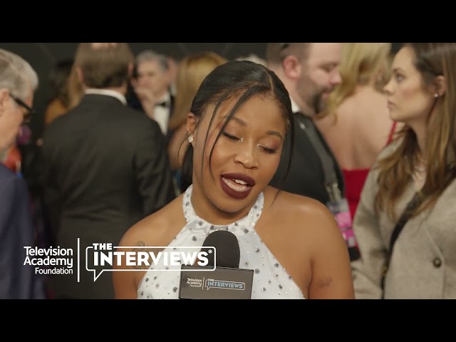 Nominee Dominique Fishback ("Swarm") at the 75th Primetime Emmys - TelevisionAcademy.com/Interviews