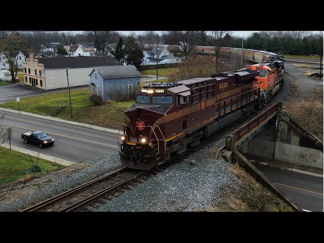 Chasing the Pennsy on the Fort Wayne Line NS 8102 Pennsylvania Heritage unit leads train 13Q