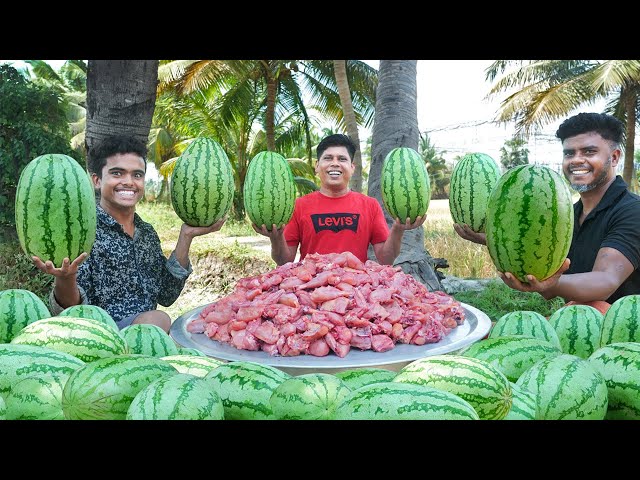 WATERMELON CHICKEN BIRYANI | Yummy Watermelon Dum Biryani Recipe | Village food