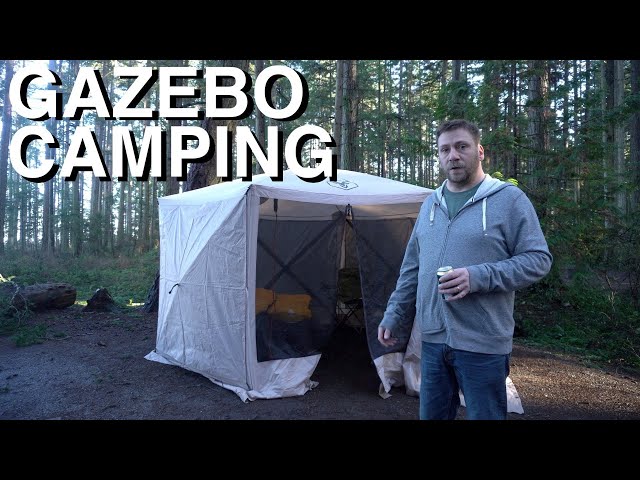 Camping In Pop-Up Gazebo
