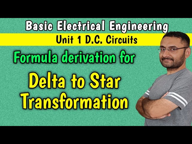 Formula derivation for Delta to Star transformation (Unit 1 DC circuit) BEE | in हिन्दी