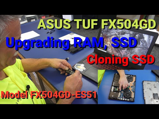 ASUS TUF FX504 Hard Drive Replacement With New WD Black NVMe SSD and Upgrade Memory.