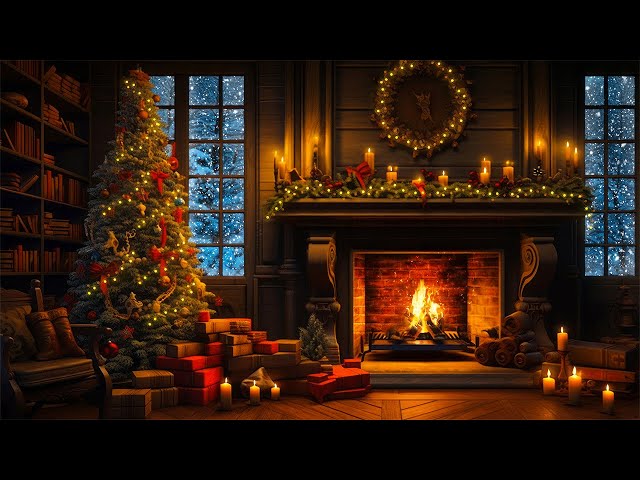 Waiting for Christmas with Fireplace and Relaxing Blizzard for Sleep