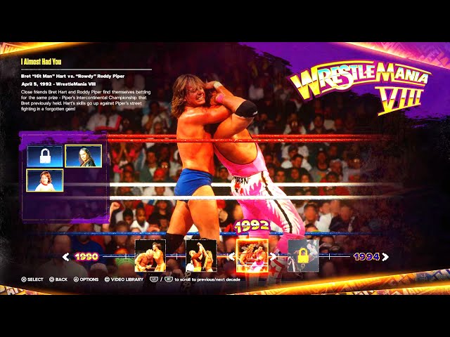 WWE 2K24 Showcase: Bret "Hit Man" Hart vs. "Rowdy" Roddy Piper | WrestleMania 8