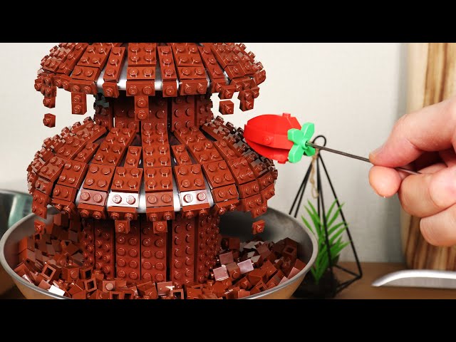 LEGO Chocolate Fountain / Lego in real life - Stop Motion Cooking ＆ ASMR
