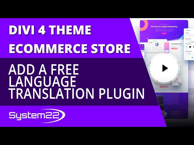 Divi 4 Ecommerce Add A Free Language Translation Plugin 👍