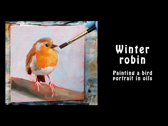 Winter  Robin - painting a bird in oils