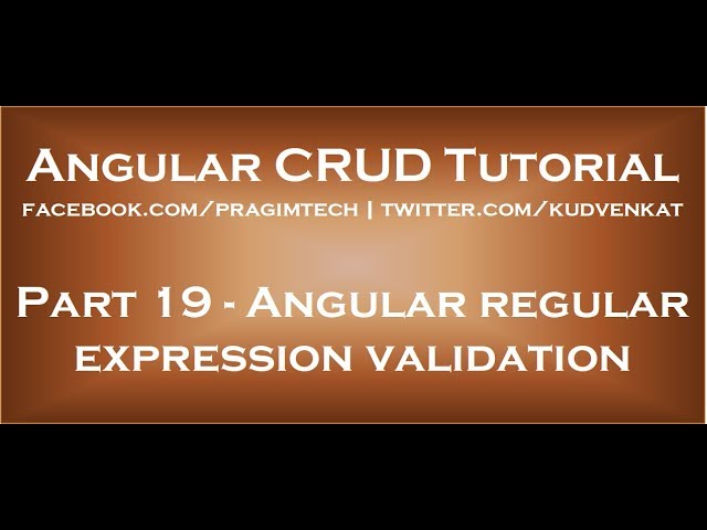 Angular regular expression validation