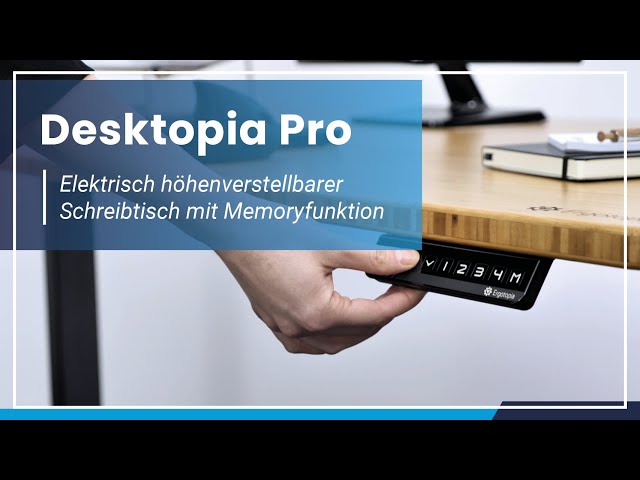 Ergotopia® Desktopia Pro - Elektrisch höhenverstellbarer Schreibtisch mit Display und Memoryfunktion