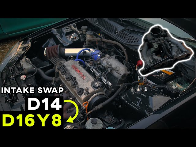 Swapping D14 Intake Manifold To D16Y8 ! - Civic Hatch
