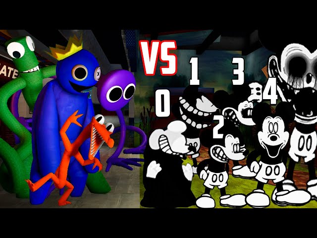 Rainbow Friends vs Mickey Mouse All Phases (0-5 phases) | Friday Night Funkin Mod Roblox