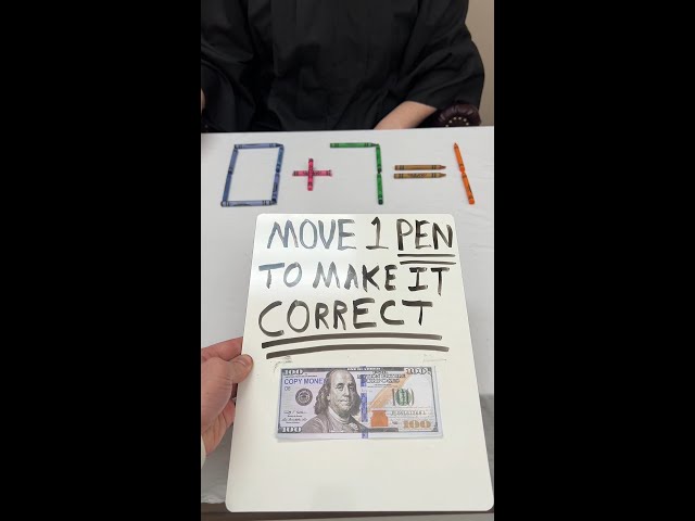 Move 1 Pen to Make 0 + 7 = 1 Correct