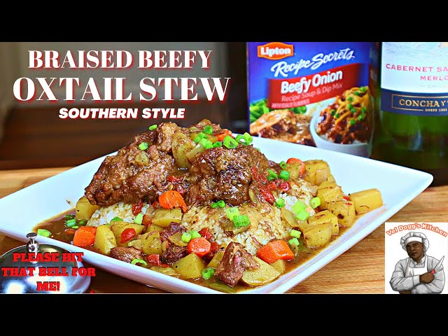 PRESSURE COOK BRAISED OXTAIL STEW| HOW TO MAKE BEEFY OXTAIL STEW WITH RED WINE SOUTHERN STYLE RECIPE