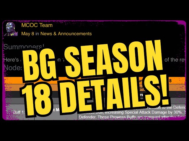 BG Season 18 Details! Alliance Event Rewards Buff And New Metas!