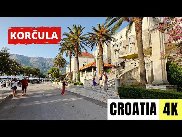 CROATIA 🇭🇷 [4K] Korčula Old Town — Walking Tour 2023