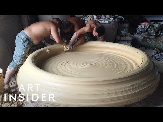 Giant Pottery Takes Three Men To Sculpt
