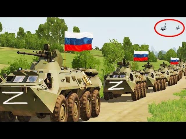 2 Ukrainian Fighter Jets Shoot Russia's Strongest Army Convoy With Integrated Missiles – ARMA 3
