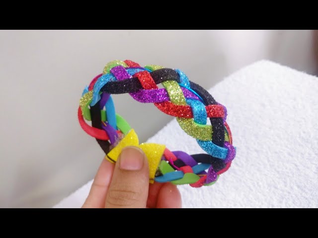 DIY MultiColored Foam sheet Bracelet - No Sew | How to make Bracelet