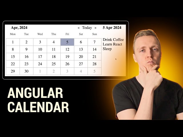 Build Angular Calendar Component Yourself - No UI Libraries Needed