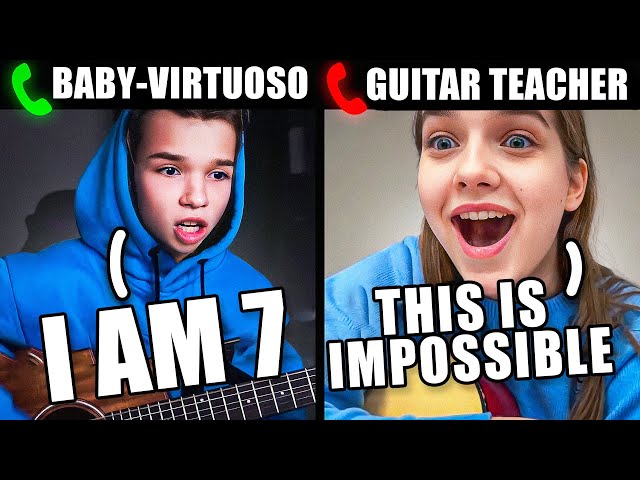 BABY VIRTUOSO pretending to be a BEGINNER on GUITAR LESSONS