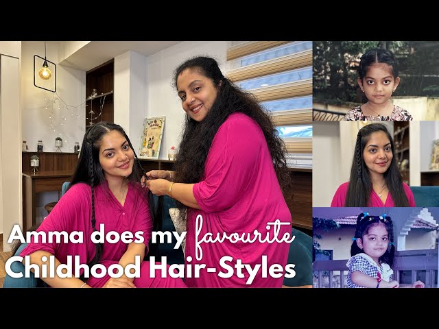 Amma does my favourite Childhood Hairstyles | Ahaana Krishna , Sindhu Krishna
