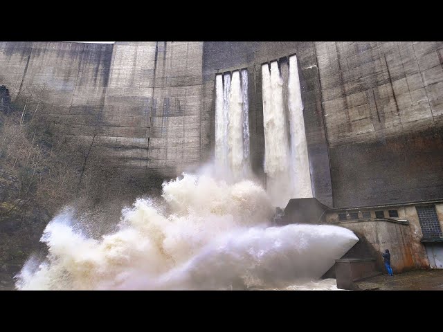 Dam Spillway Overflow & Water Discharge