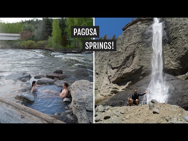 Soaking in a FREE hot spring + waterfalls (Fourmile Falls + Treasure Falls) in Pagosa Springs, CO
