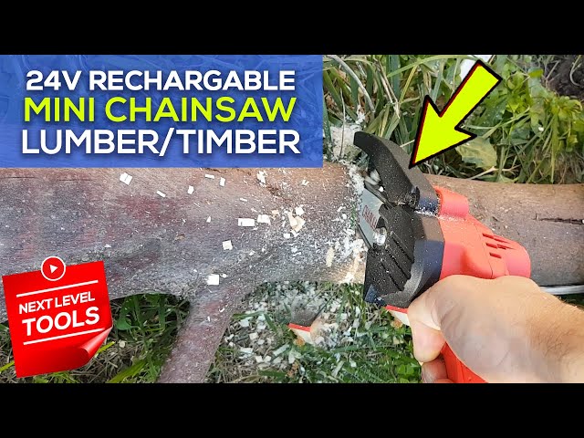 Cordless Mini Chainsaw Review - Worth the money? Can it Cut Timber , Studs & Lumber?
