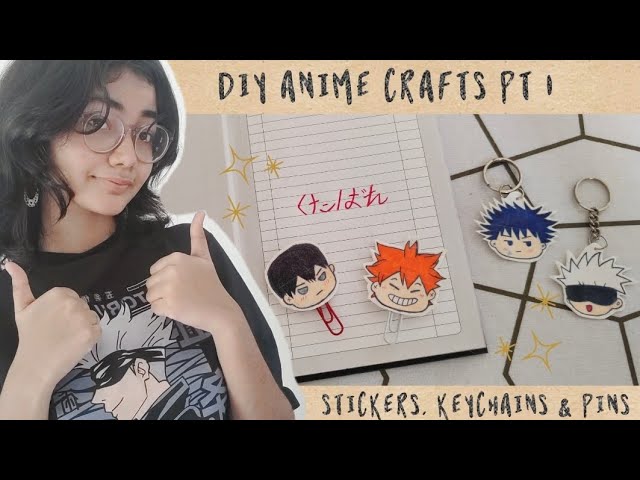 3 Anime DIYS 🎀 Stickers, keychains & pins || Craftinn'