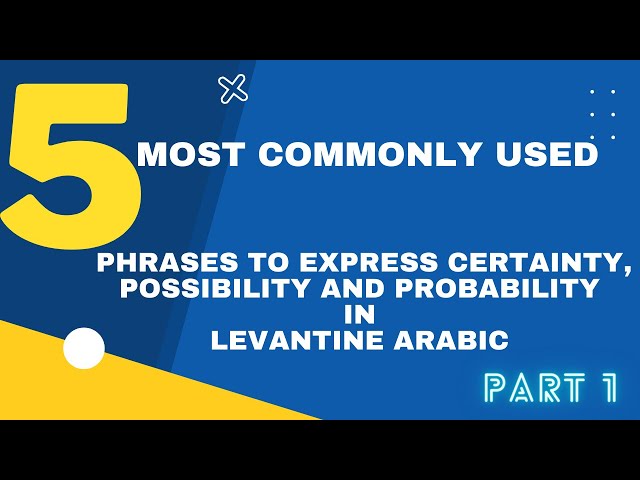 5 most commonly used phrases to express possibility and probability In Levantine Arabic apart 1