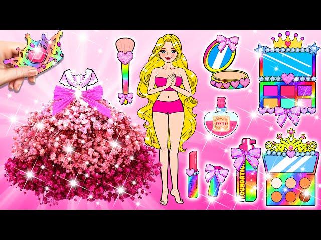 [🐾paper Diy🐾] Rainbow Rapunzel Princess Makeup and Dress Up | Rapunzel Compilation 놀이 종이